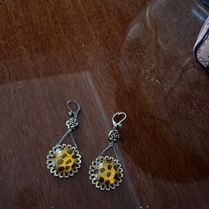 Betsey Johnson Leopard print earrings